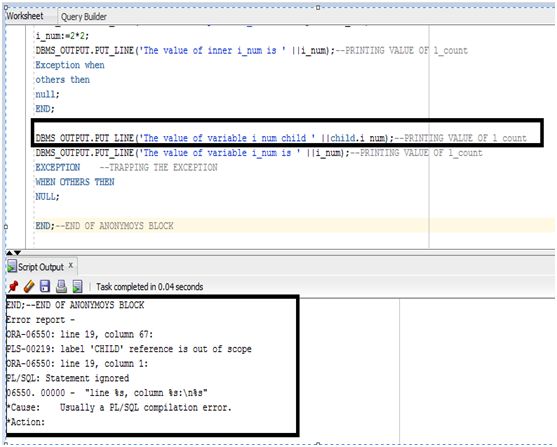 Scope of the variable